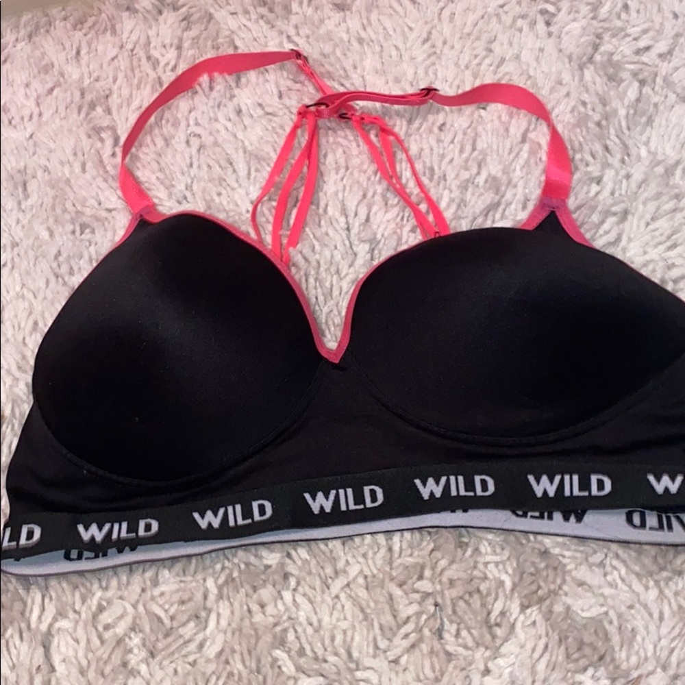 Pink and Black sports bra